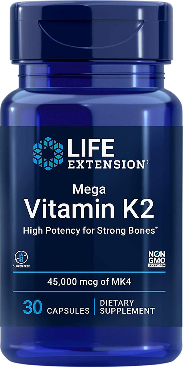 Life Extension - Mega Vitamin K2, 45,000 mcg of MK4 - 30 Capsules