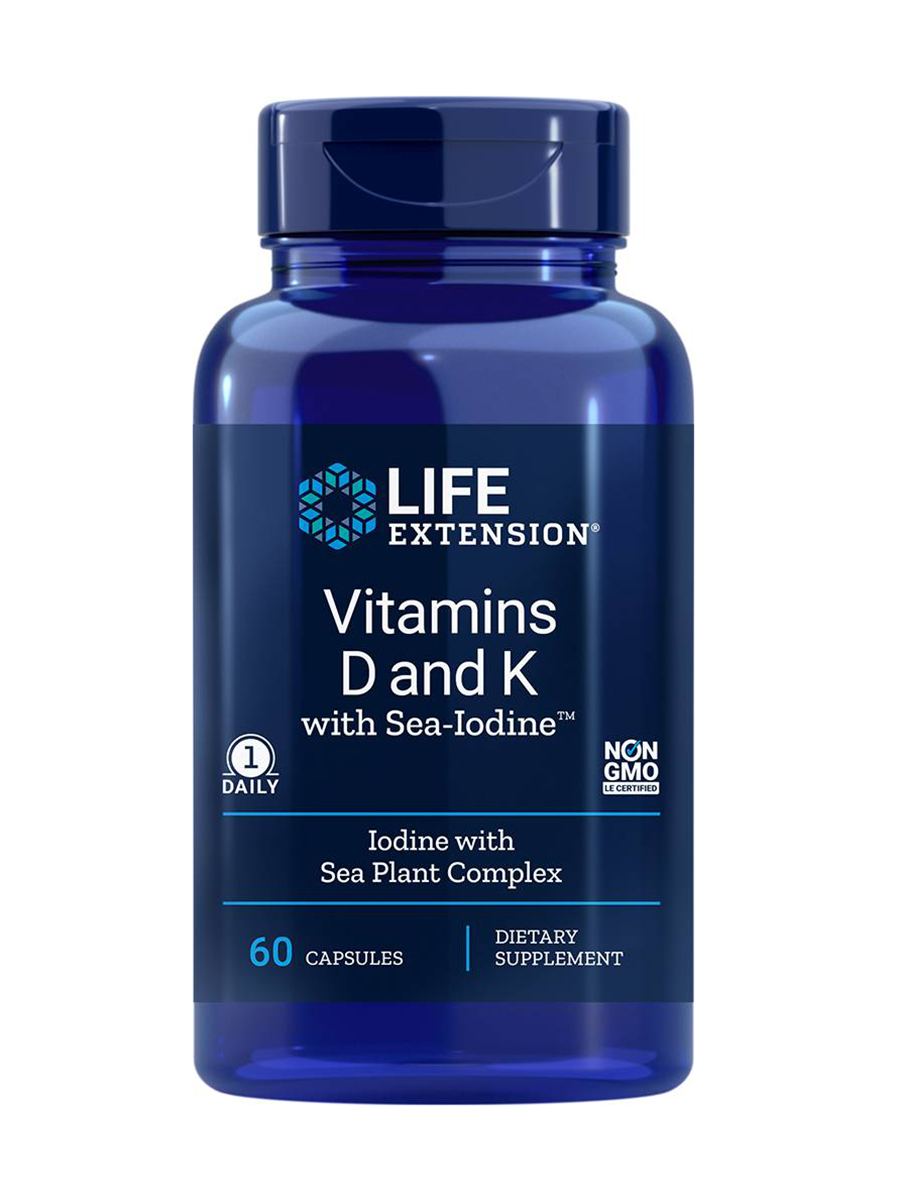 Life Extension - Vitamins D and K with Sea-Iodine - 60 Capsules