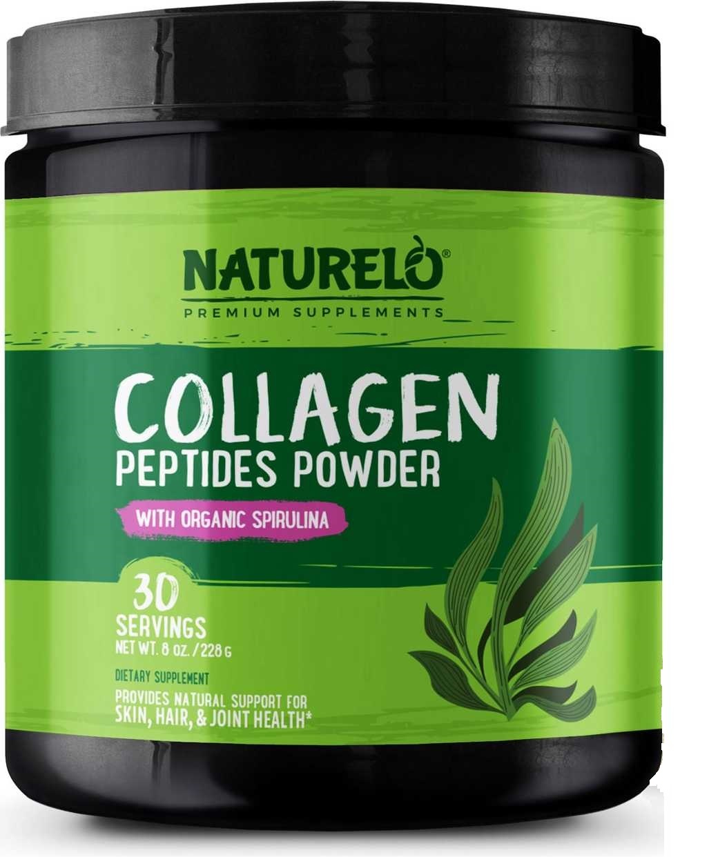 NATURELO Premium Supplements - Collagen Peptides Powder - 8 oz (228