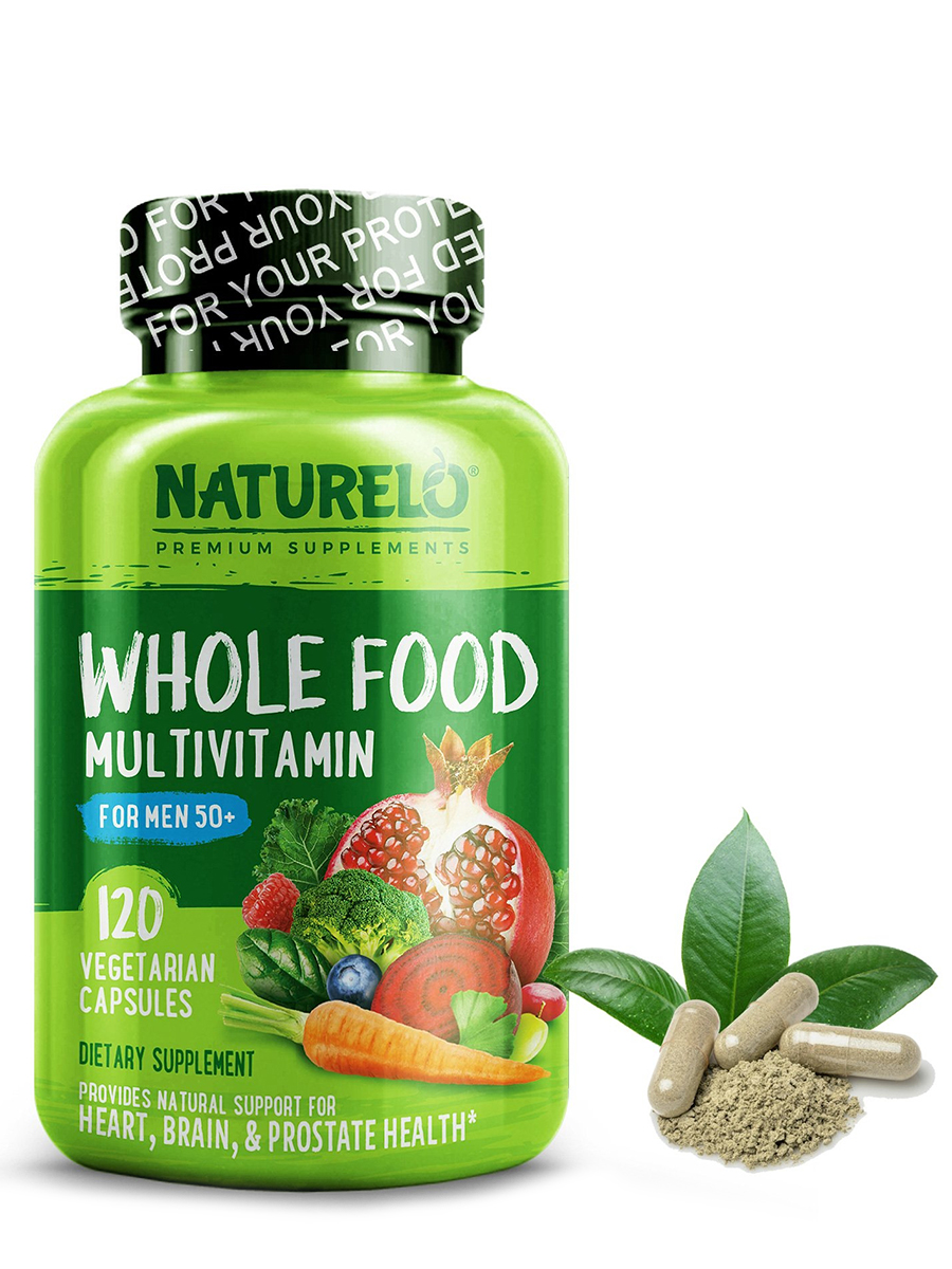 NATURELO Premium Supplements - Whole Food Multivitamin for Men 50+ -