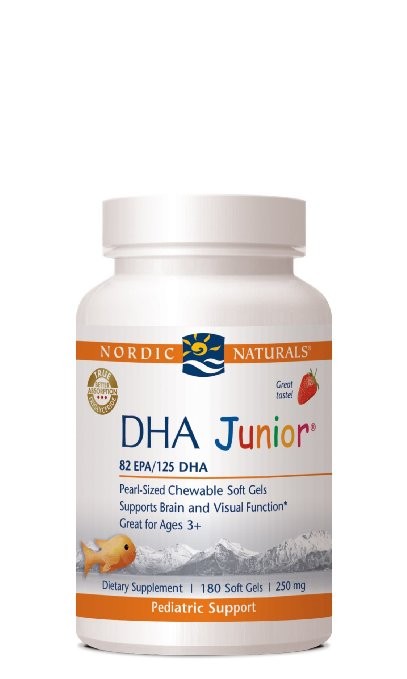 Nordic Naturals - DHA Junior 250 mg, Strawberry Flavor - 180 Soft