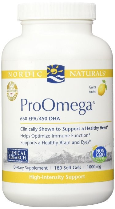 Nordic Naturals - ProOmega 1000 mg, Lemon Flavor - 180 Soft Gels