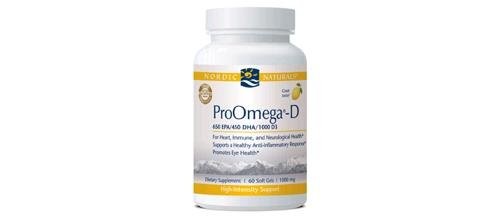 Nordic Naturals - ProOmega-D 1000 mg, Lemon Flavor - 60 Soft Gels