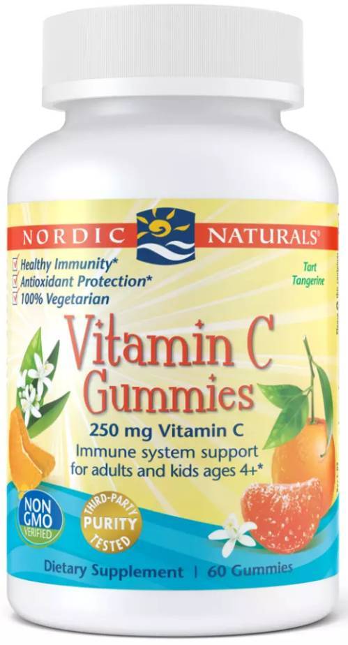 Nordic Naturals - Vitamin C Gummies 250 mg, Tart Tangerine Flavor - 60