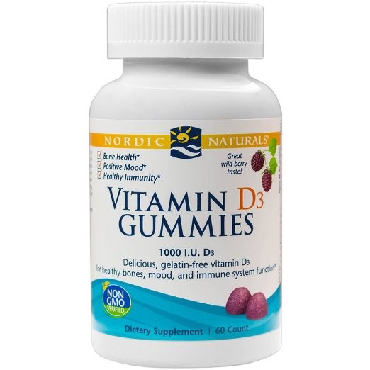 Nordic Naturals - Vitamin D3 Gummies 1000 I.U. Wild Berry Flavor - 60