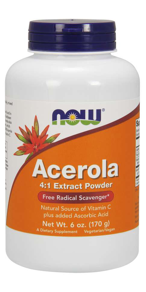 NOW - Acerola Powder 4:1 Extract Powder - 6 oz (170 Grams)