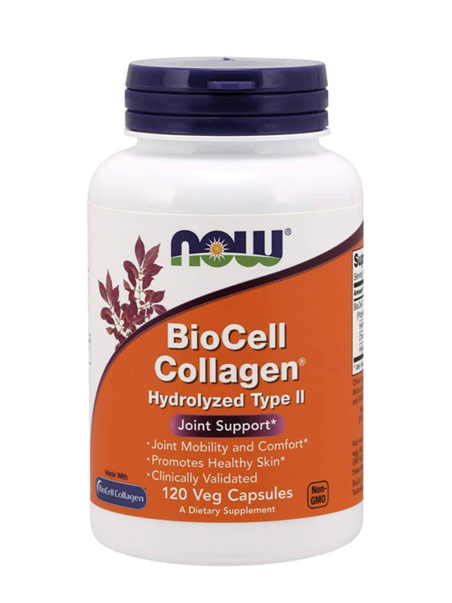 NOW - BioCell Collagen - Hydrolyzed Type II - 120 Veg Capsules