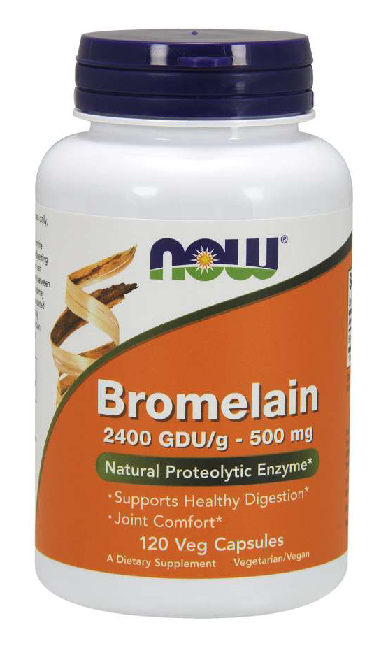 NOW - Bromelain 2400 GDU/g 500 mg - 120 Vegetable Capsules