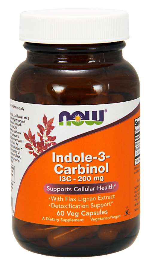 NOW - Indole-3-Carbinol (I3C) 200 mg - 60 Veg Capsules