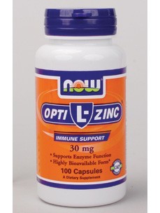 NOW - L-OptiZinc 30 mg - 100 Veg Capsules