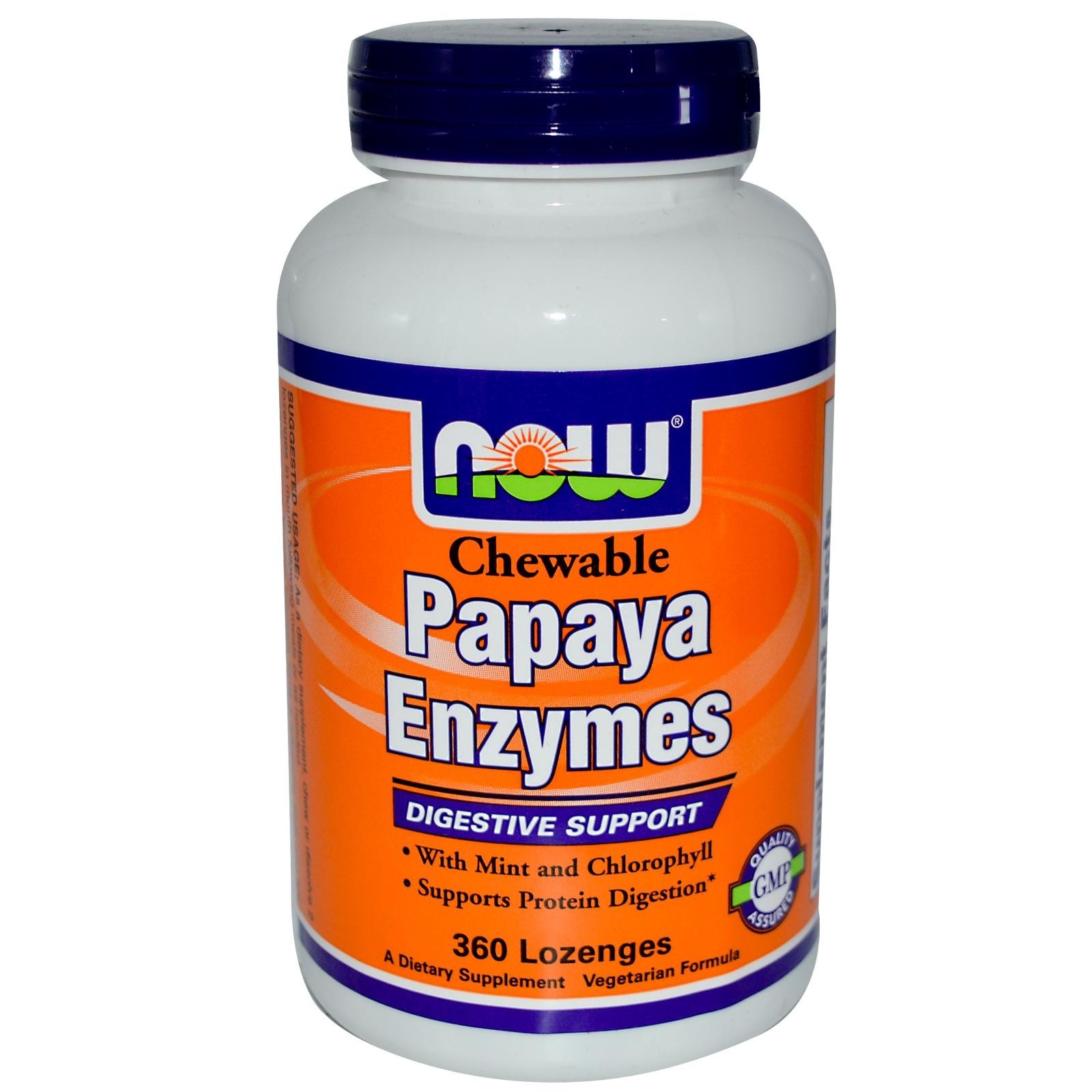 NOW - Papaya Enzymes (Chewable) - 360 Lozenges