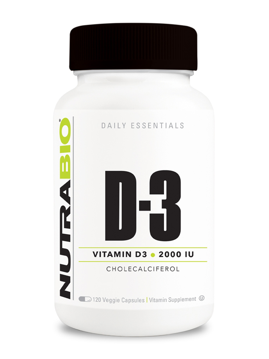 NutraBio - Vitamin D3 2000 IU - 120 Veggie Capsules