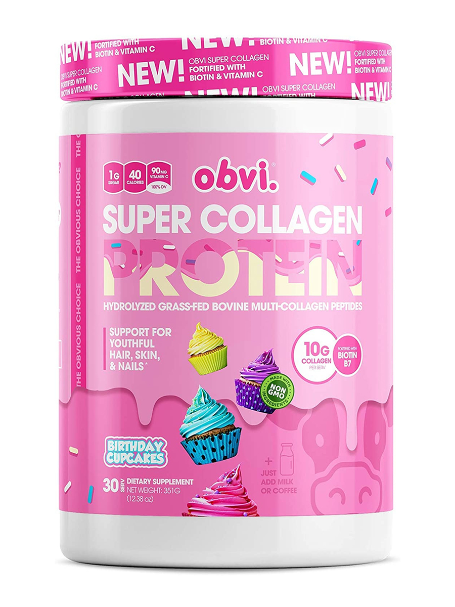 Obvi - Super Collagen Protein Powder, Birthday Cupcakes Flavor - 12.38