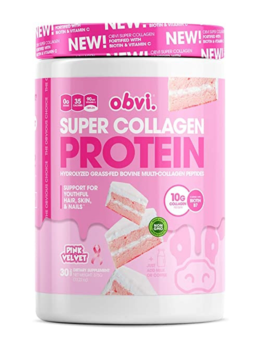 Obvi - Super Collagen Protein Powder, Pink Velvet Flavor - 13.22 oz