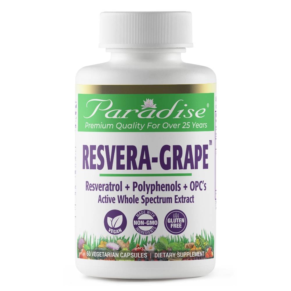 Paradise Herbs - Resvera-Grape Resveratrol + Polyphenols + OPC's - 60