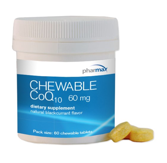 Pharmax - Chewable CoQ10 60 mg, Natural Blackcurrant Flavor - 60
