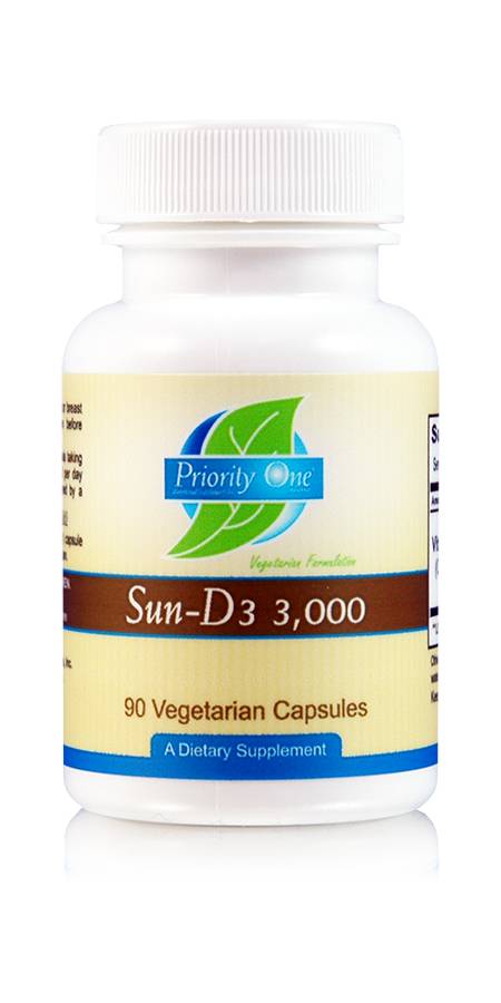 Priority One - Sun-D3 3,000 IU - 90 Vegetarian Capsules