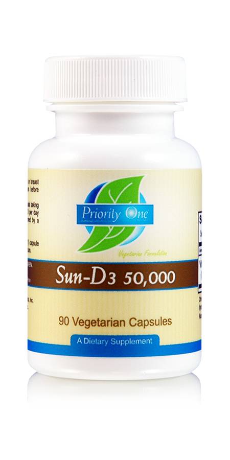 Priority One - Sun-D3 50,000 IU - 90 Vegetarian Capsules