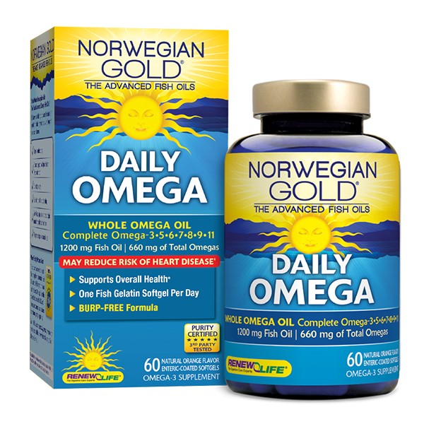 ReNew Life - Norwegian Gold Omega-3 Fish Oil Daily Omega - 60 Enteric