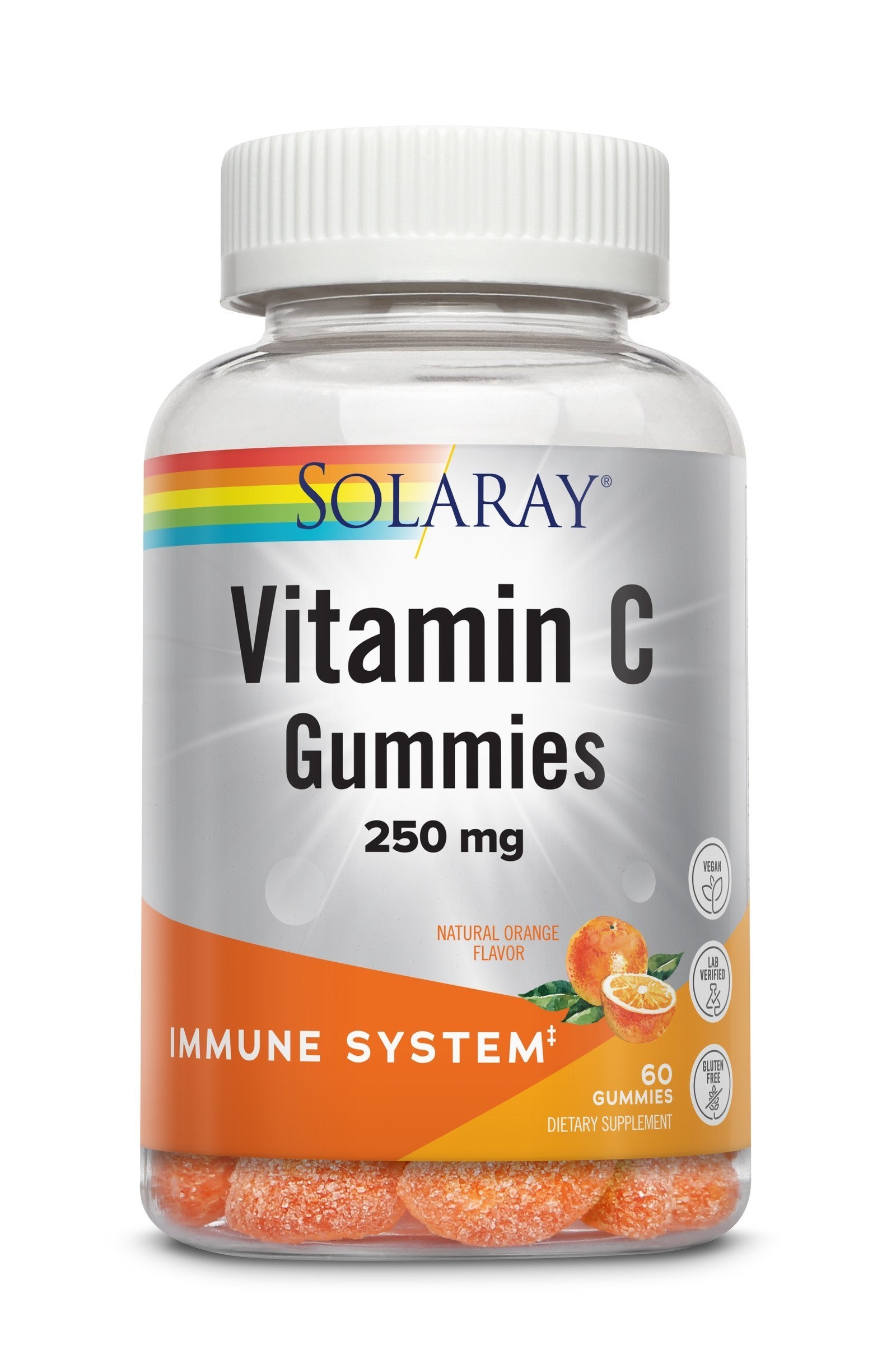 Solaray - Vitamin C Gummies 250 mg, Natural Orange Flavor - 60 Gummies