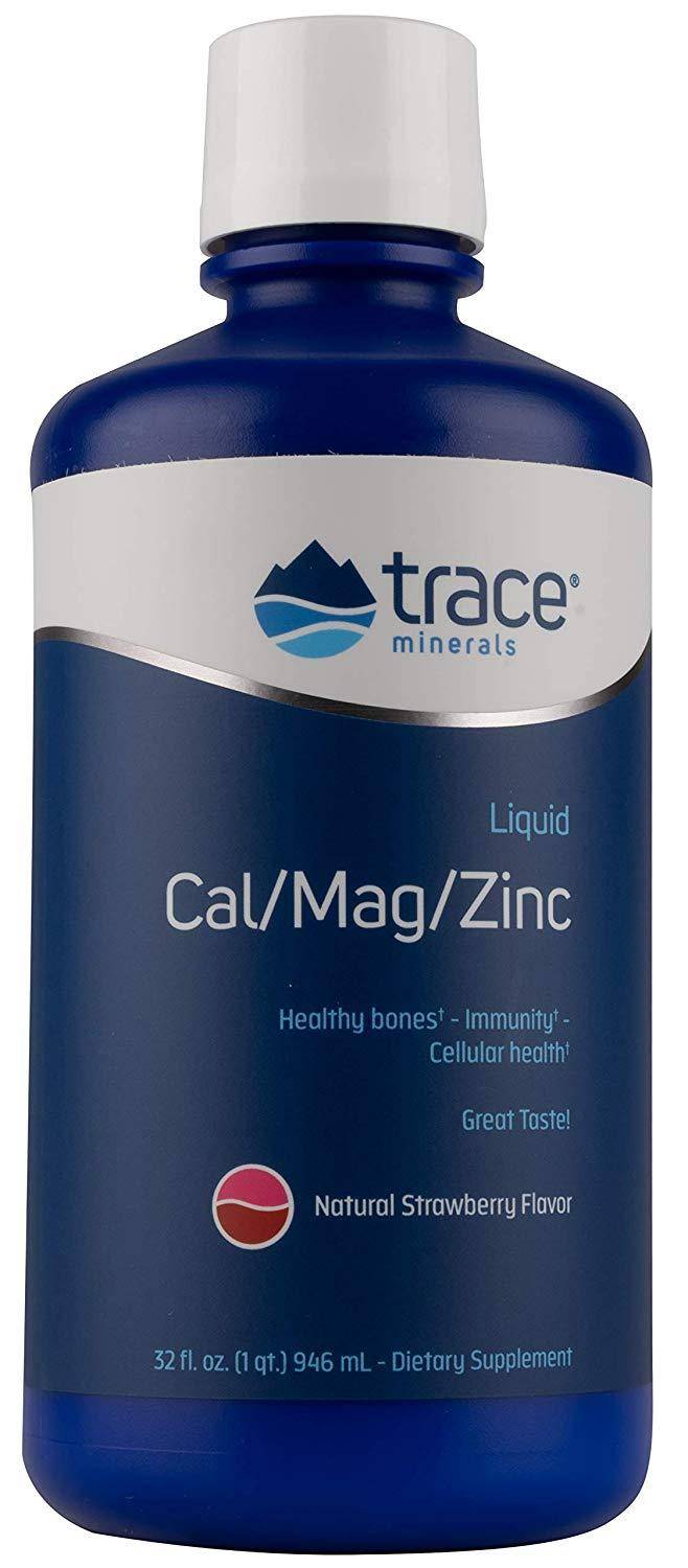 Trace Minerals Research - Cal/Mag/Zinc Liquid - Natural Strawberry