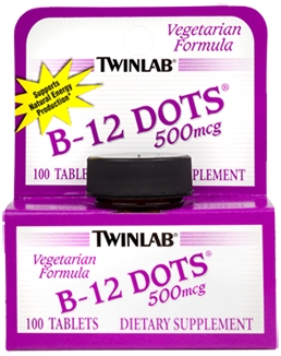 Twinlab - B12 Dots 500 mcg, Cherry Flavor - 100 Tablets