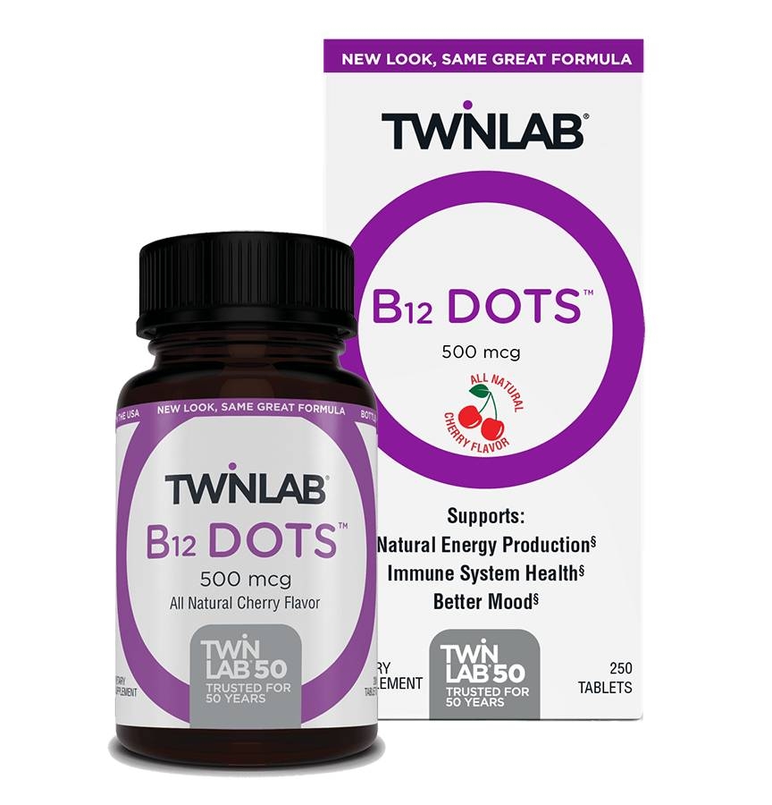 Twinlab - B12 Dots 500 mcg, Cherry Flavor - 250 Tablets