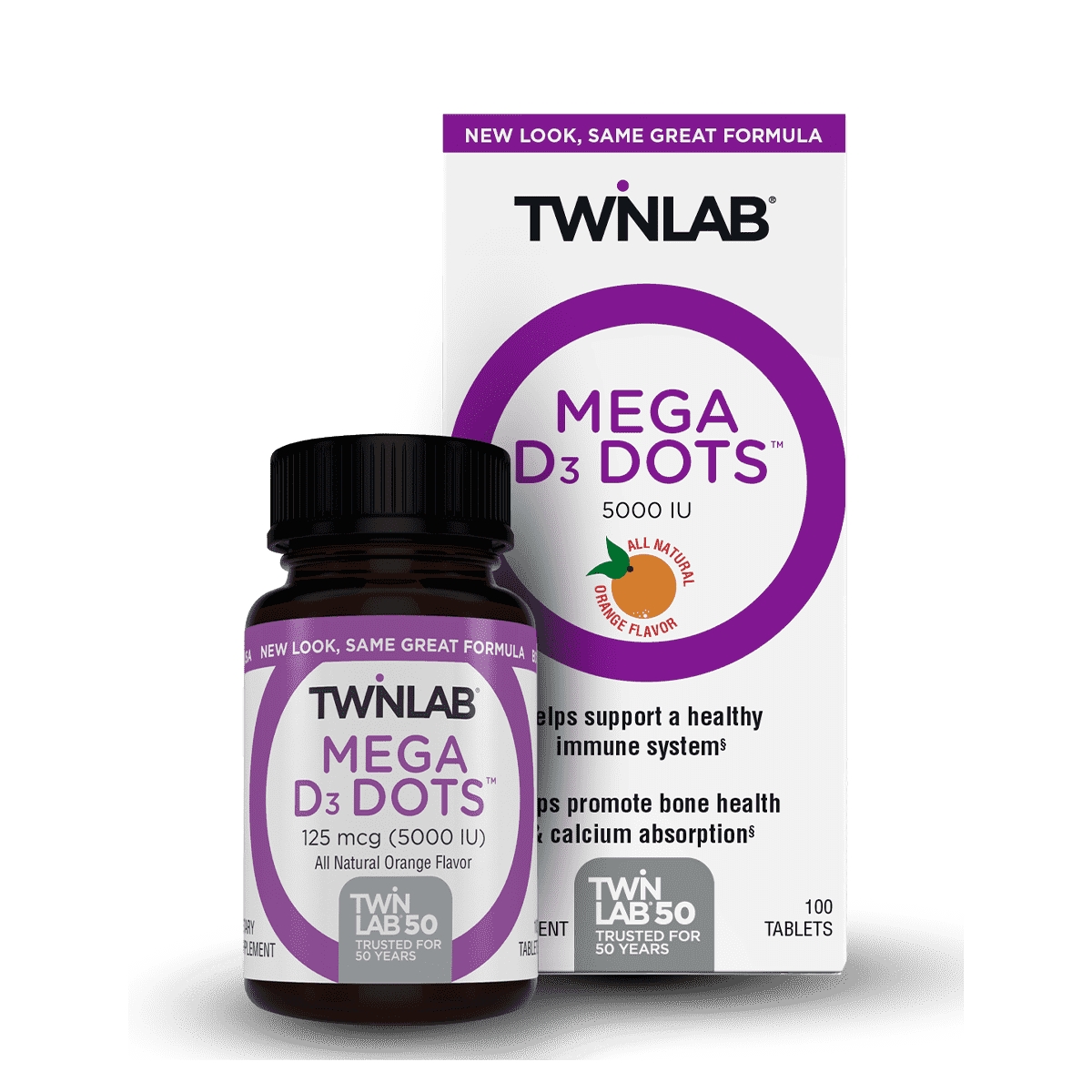 Twinlab - Mega D3 Dots 5000 IU - 100 Tablets