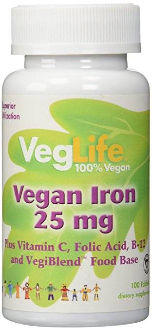 VegLife - Vegan Iron 25 mg - 100 Tablets