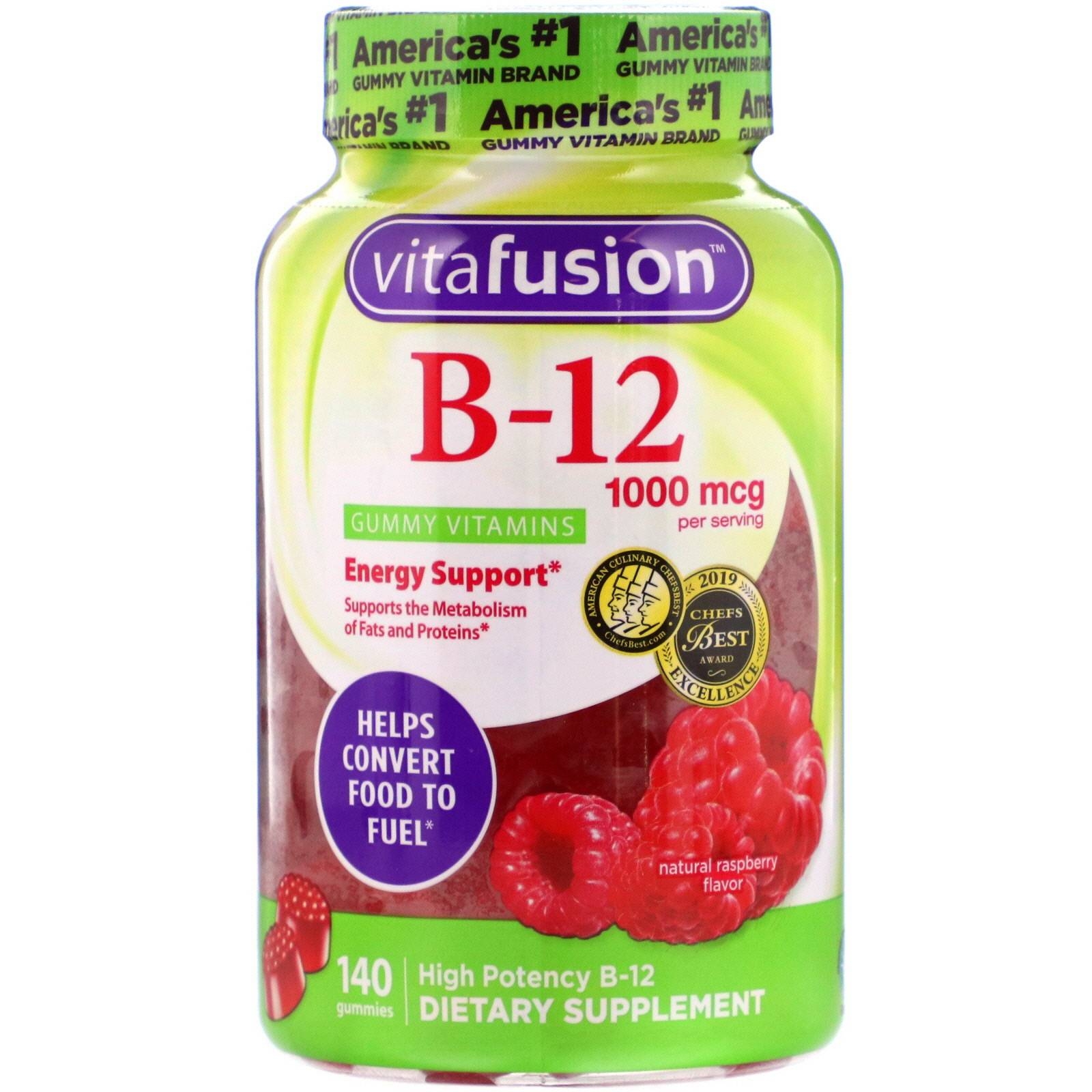 Vitafusion - B-12 1000 mcg, Natural Raspberry Flavor - 140 Gummies