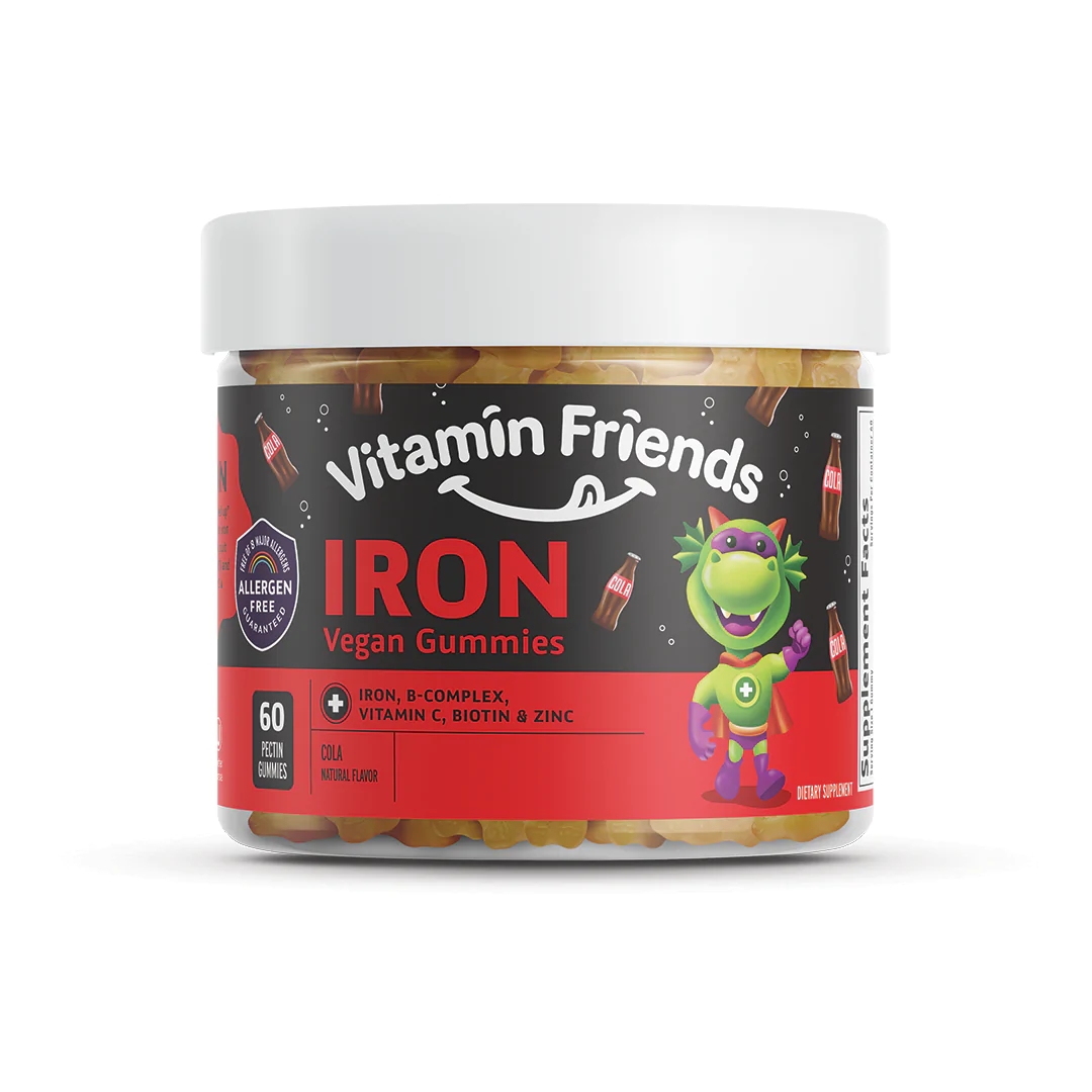 Vitamin Friends - Vegan Iron Gummies for Kids, Cola Natural Flavor -