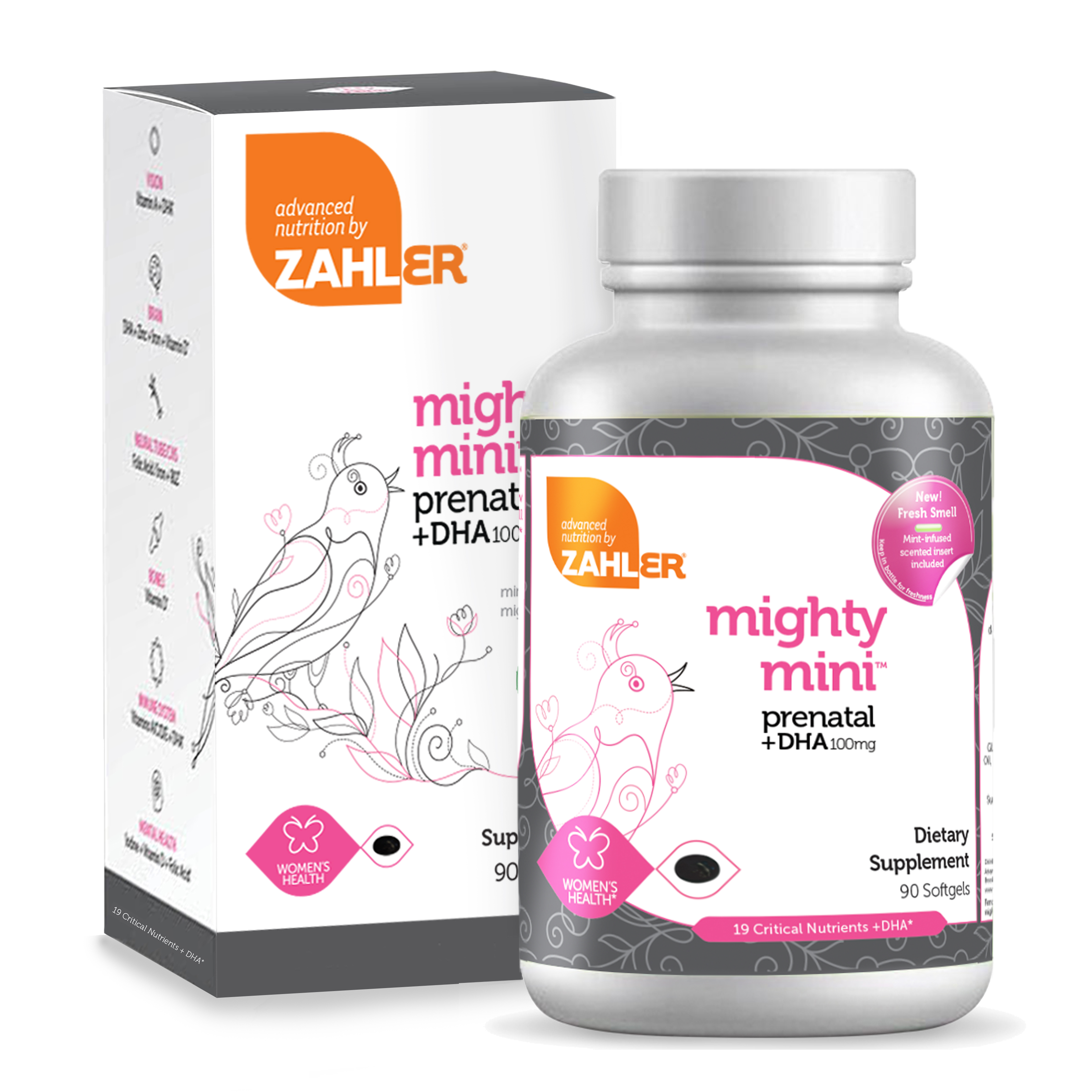 Zahler - Mighty Mini Prenatal + DHA - 90 Softgels