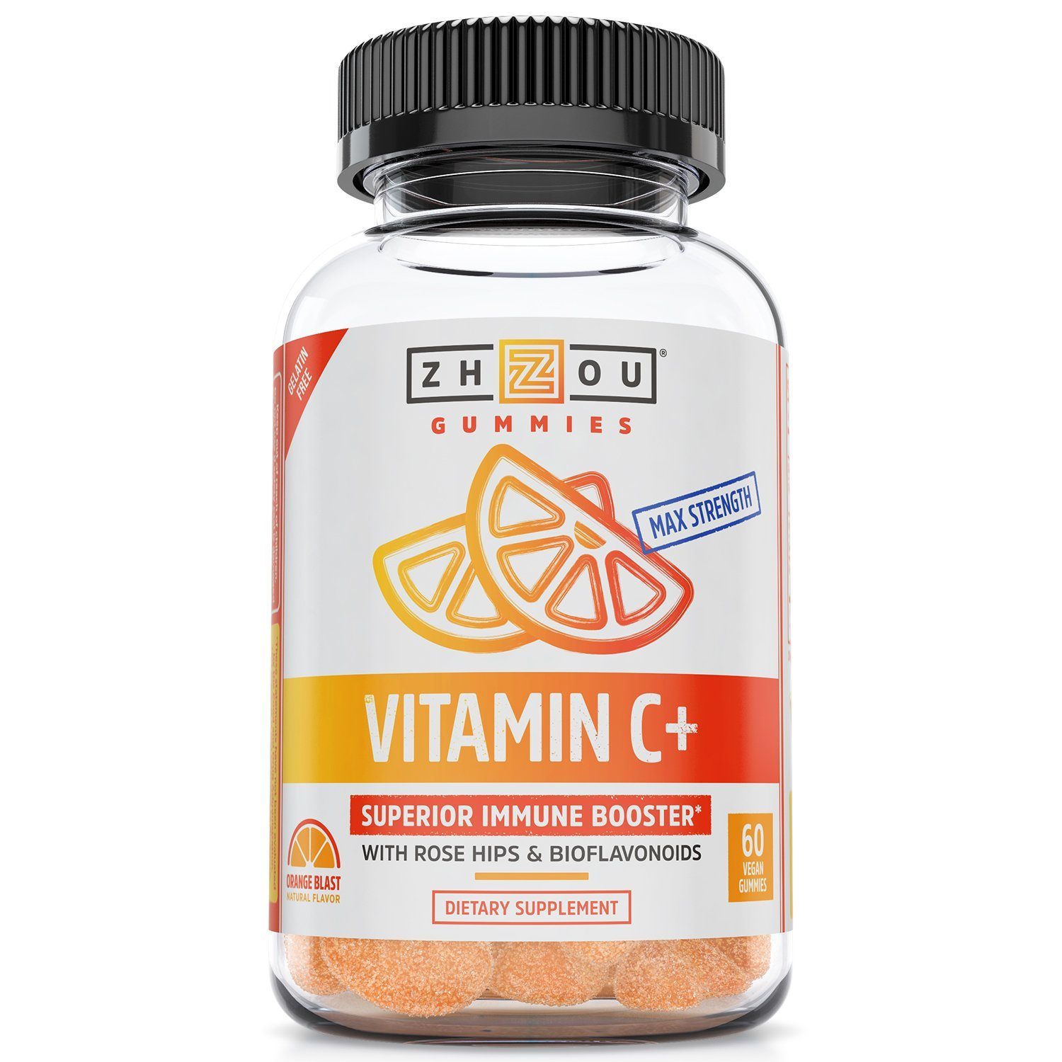 Zhou Nutrition - Vitamin C+ Gummies, Orange Natural Flavor - 60 Vegan