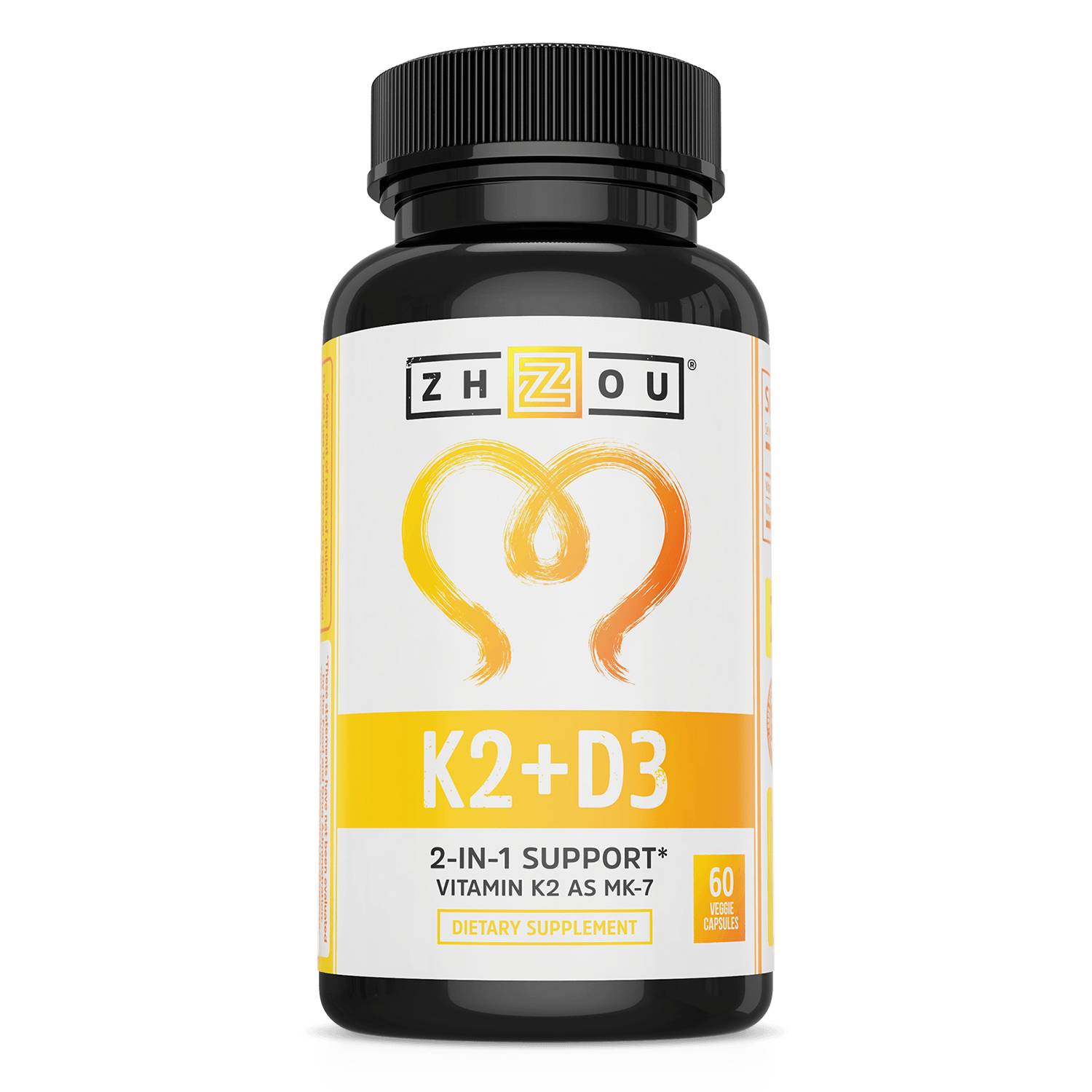 Zhou Nutrition - Vitamin K2 + D3 - 60 Veggie Capsules