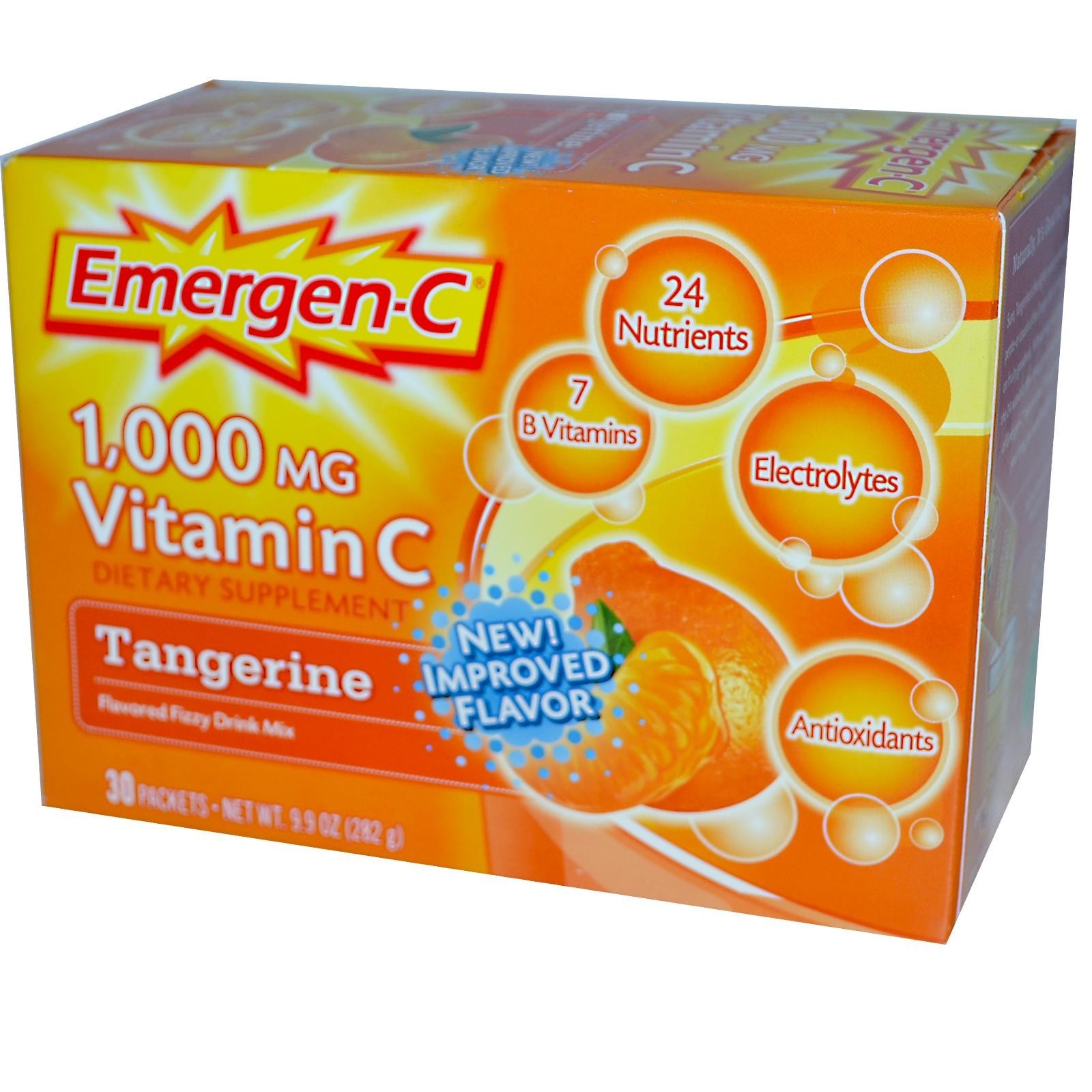 Alacer Corp - Emergen-C Vitamin C 1000 mg, Tangerine Flavor - 30