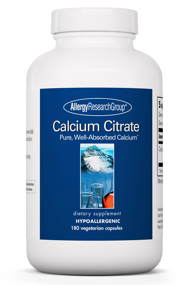 Allergy Research Group - Calcium Citrate - 180 Vegetarian Capsules