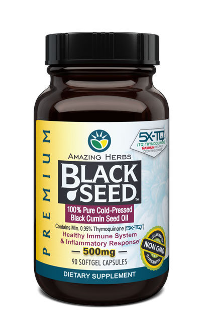 Amazing Herbs - Black Seed Oil 500 mg - 90 Capsules