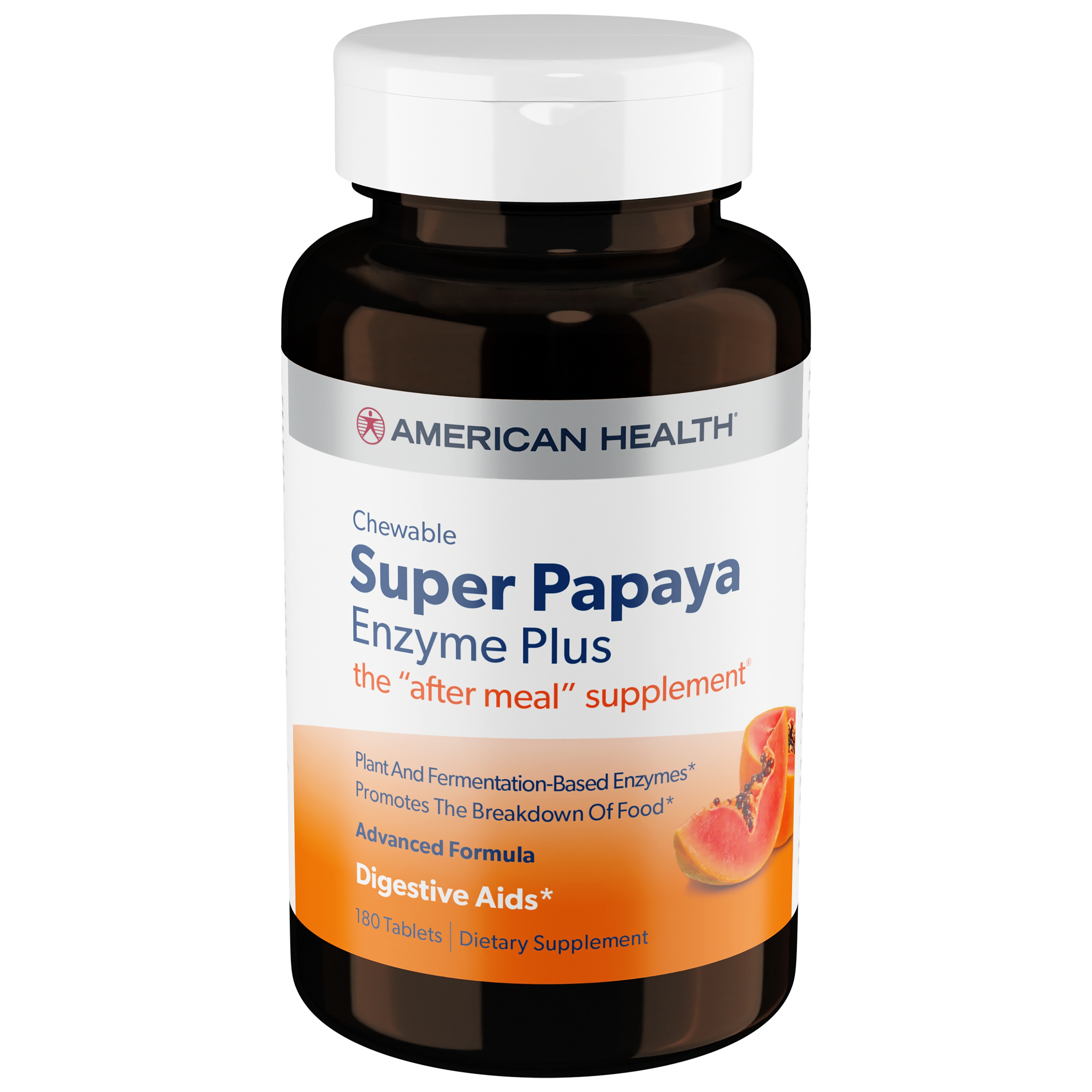 American Health - Super Papaya Enzyme Plus - 180 Chewable Tablets
