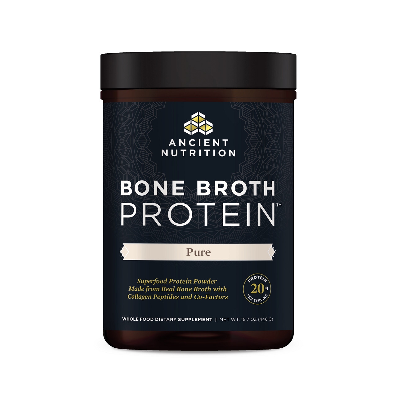 Ancient Nutrition - Bone Broth Protein Pure - 15.7 oz (446 Grams)