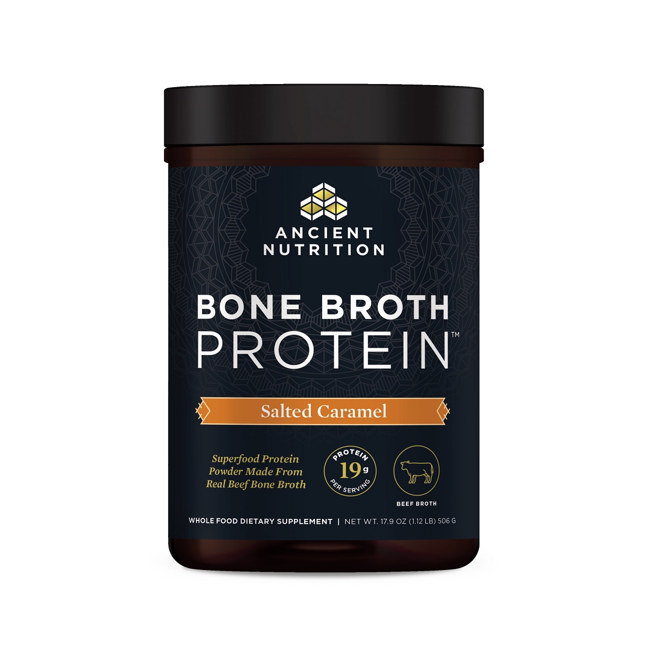 Ancient Nutrition - Bone Broth Protein Salted Caramel - 17.9 oz (506