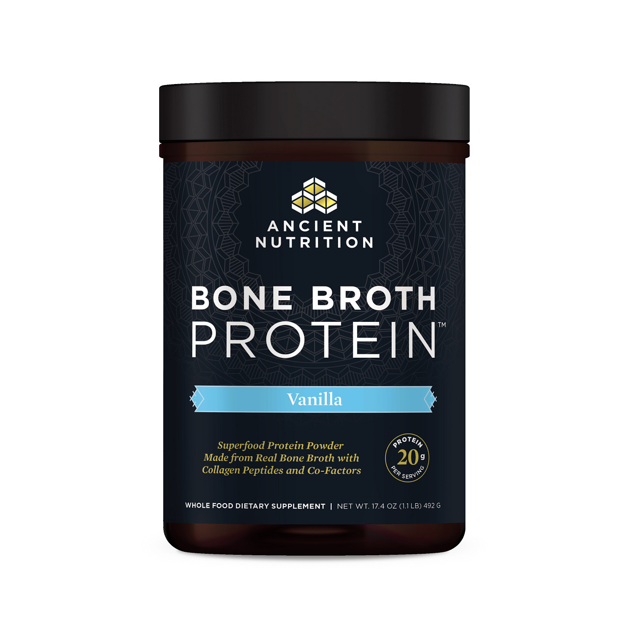 Ancient Nutrition - Bone Broth Protein Vanilla - 17.4 oz (492 Grams)
