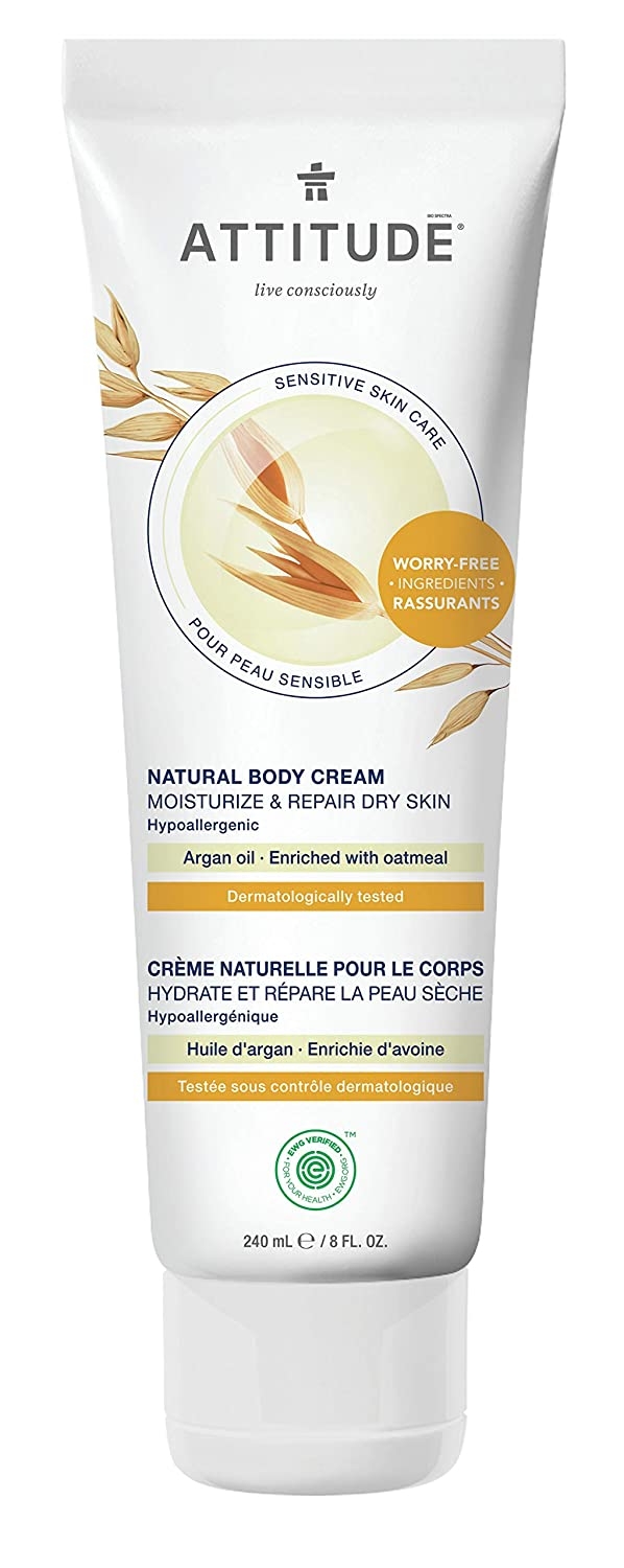 ATTITUDE - Sensitive Skin Care Natural Body Cream - Argan - 8 fl. oz
