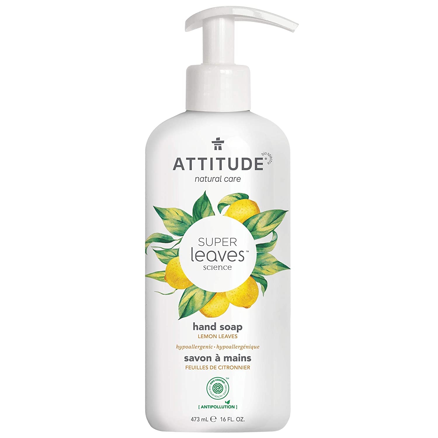 ATTITUDE - Super Leaves Hand Soap - Lemon Leave - 16 fl. oz (473 ml)