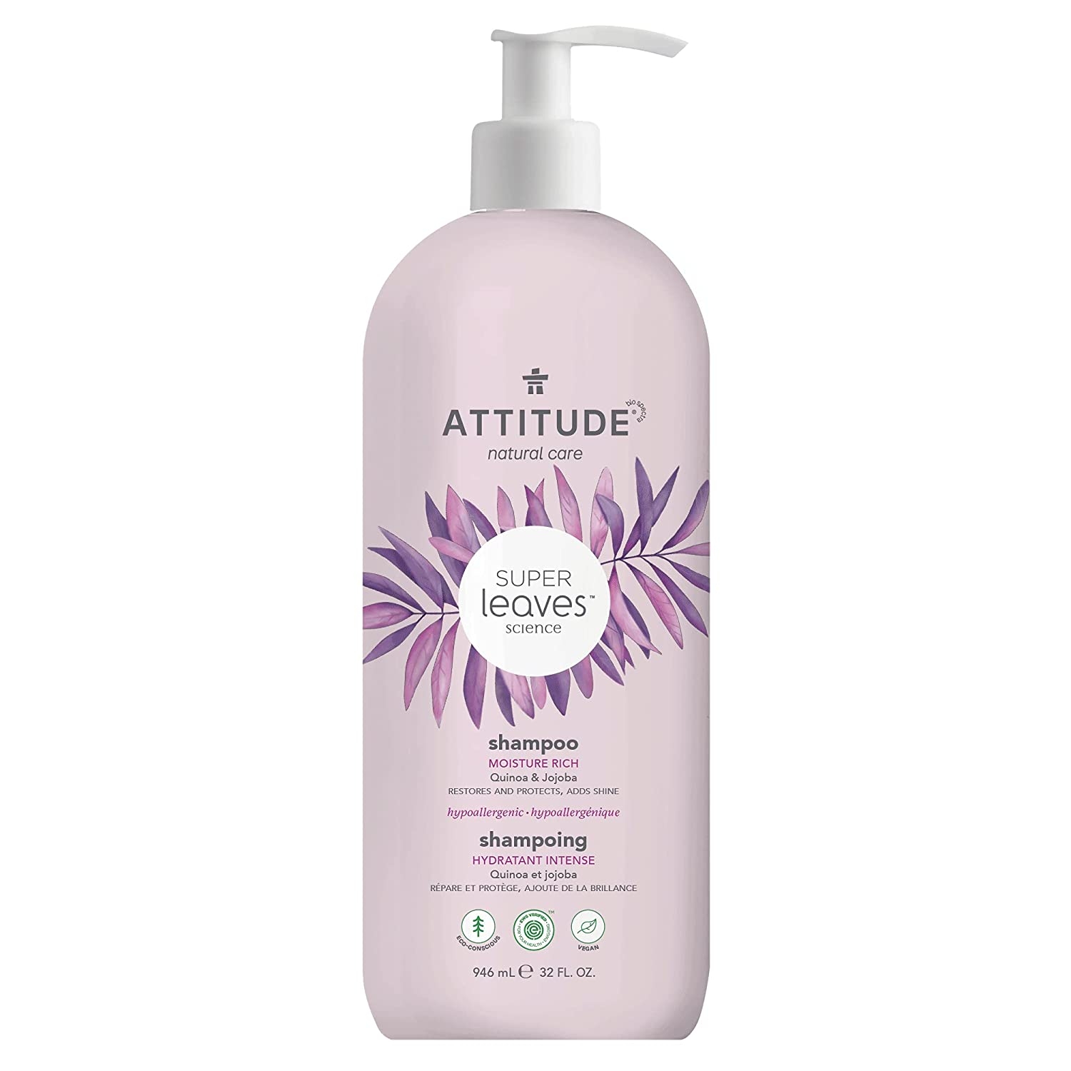 ATTITUDE - Super Leaves Shampoo Moisture Rich - Quinoa & Jojoba - 32