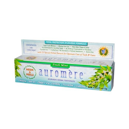 Auromere - Ayurvedic Herbal Toothpaste - Fresh Mint Flavor - 4.16 oz