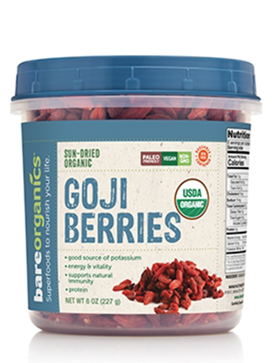BareOrganics - Organic Goji Berries - 8 oz (227 Grams)