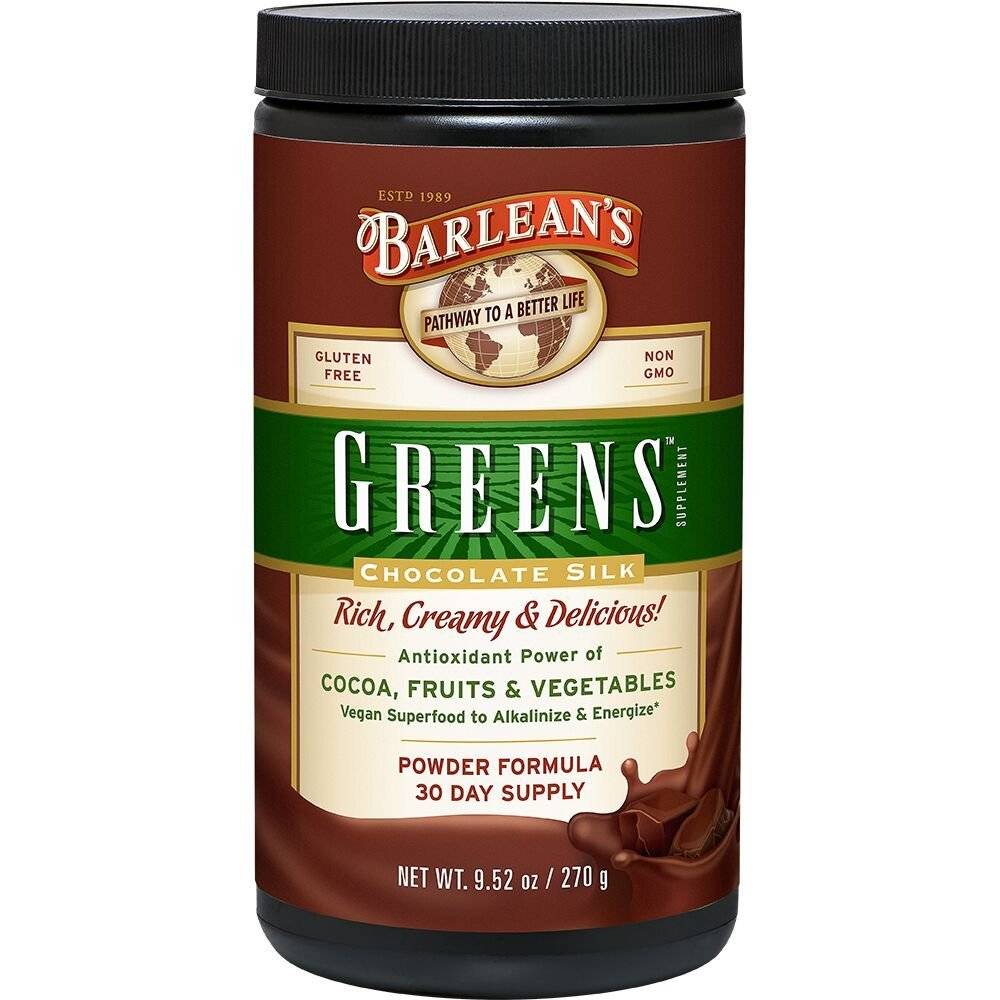 Barlean's - Greens Chocolate Silk - 9.52 oz (270 Grams)