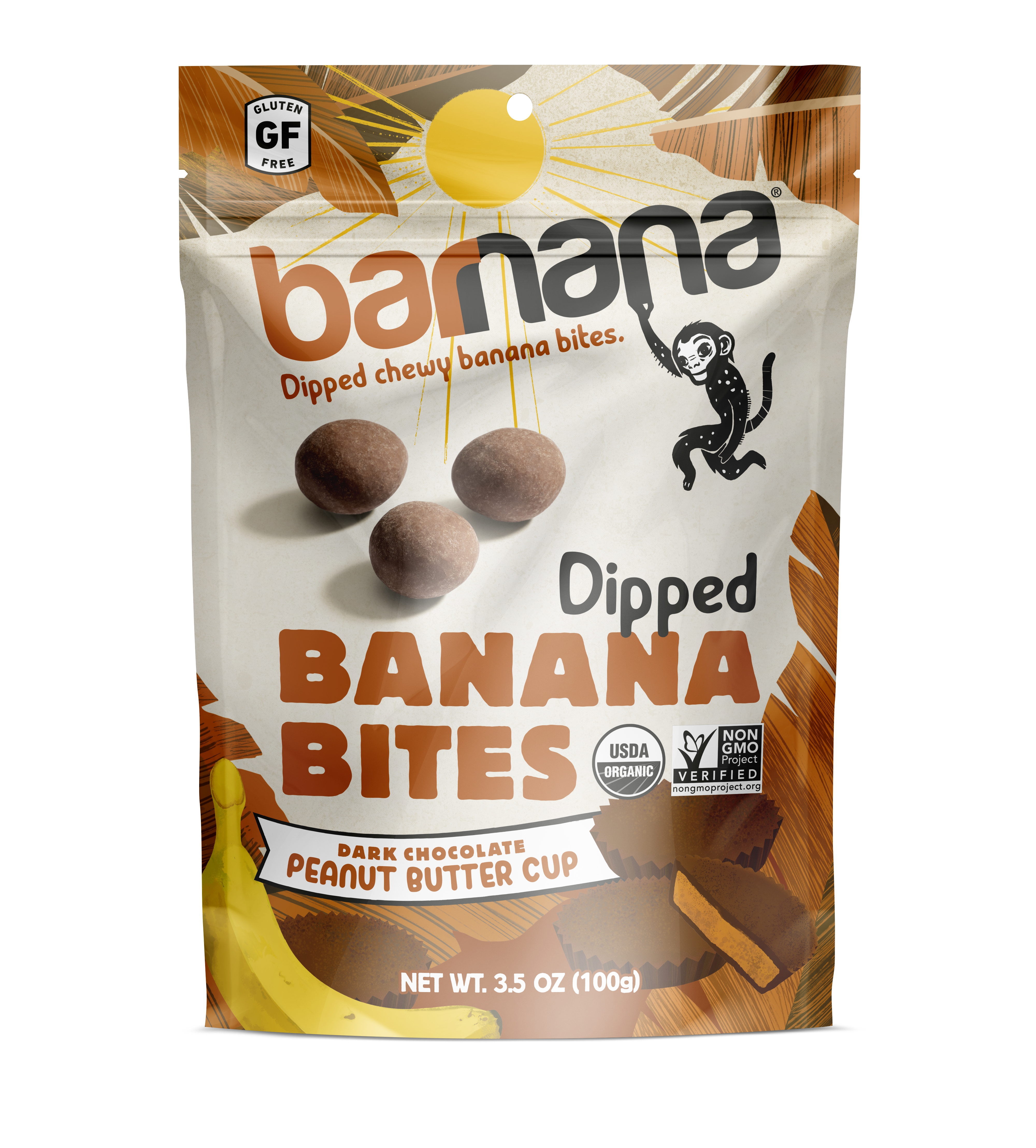Barnana - Organic Dark Chocolate Peanut Butter Cup Chewy Banana Bites