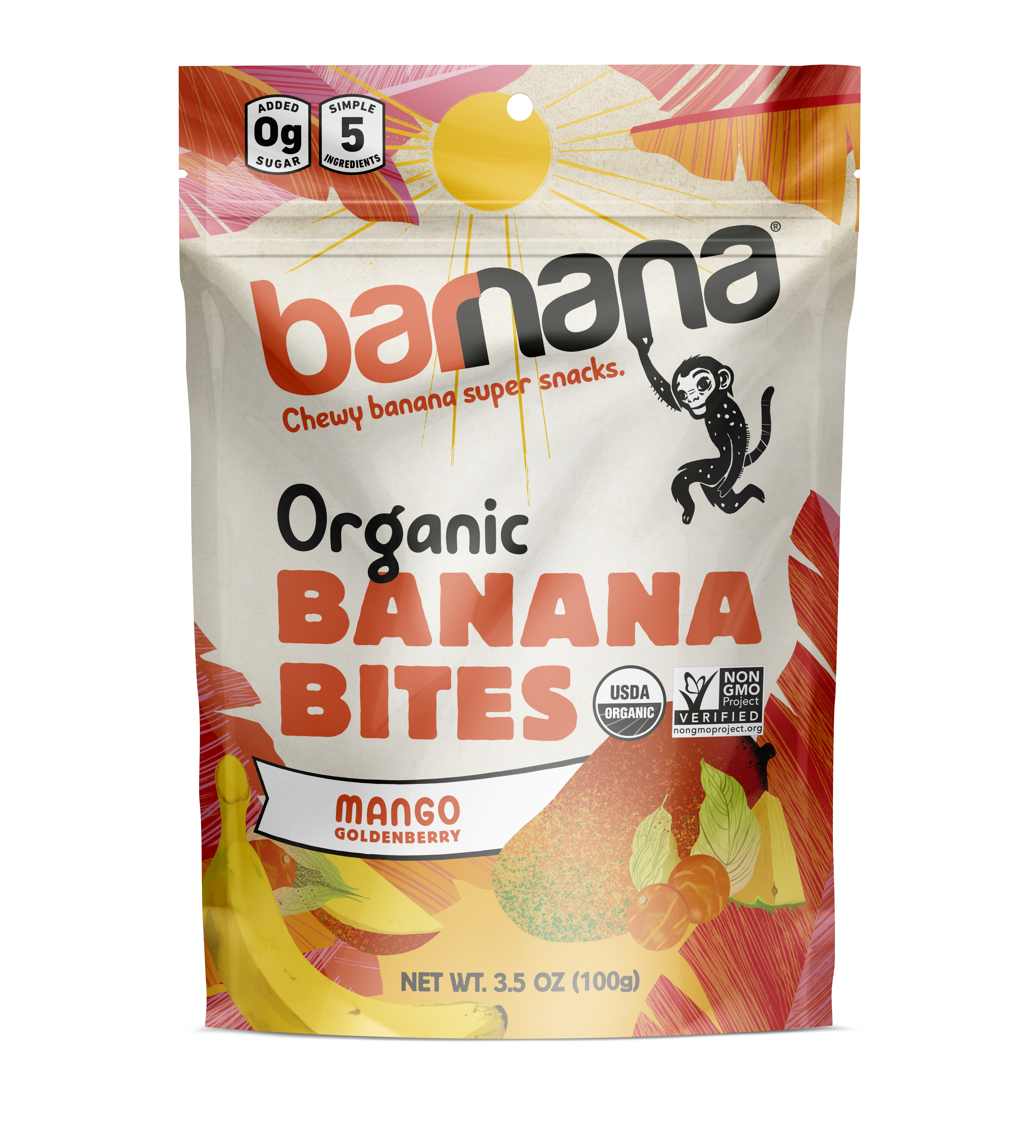 Barnana - Organic Mango Goldenberry Chewy Banana Bites - 3.5 oz (100