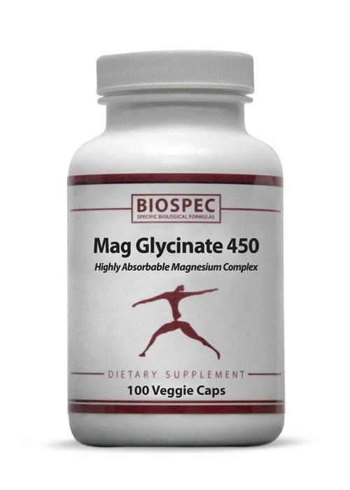 BioSpec - Mag Glycinate 450 - 100 Veggie Capsules